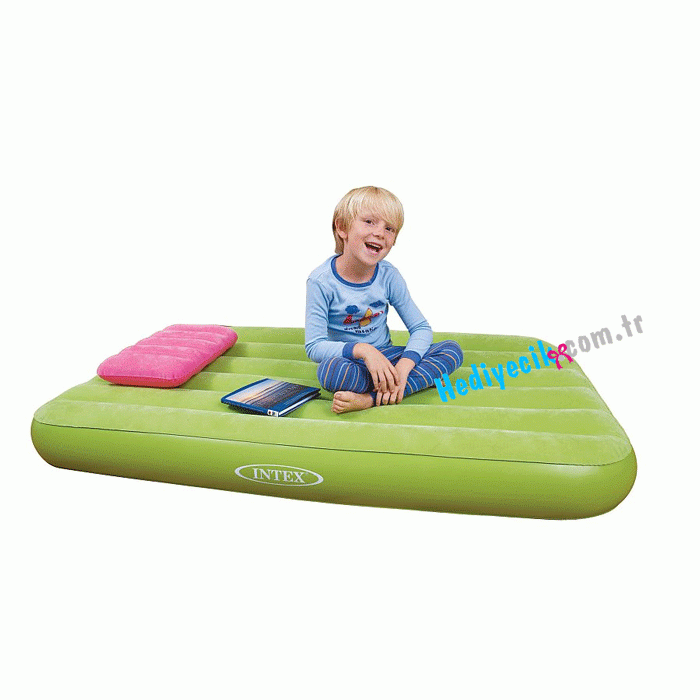 Intex Cocuklar Icin Tek Kisilik Sisme Yatak Yesil