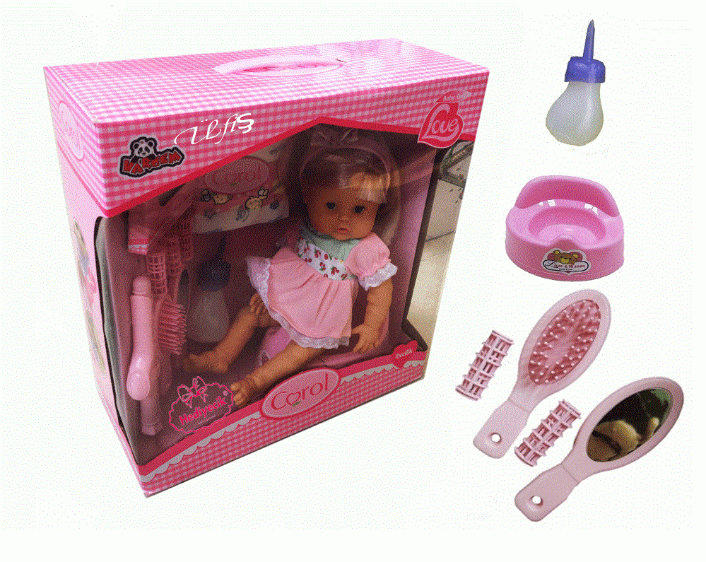 Oyuncak Corol Altını Islatan Lazımlıklı Saçlı Bebek Tarak