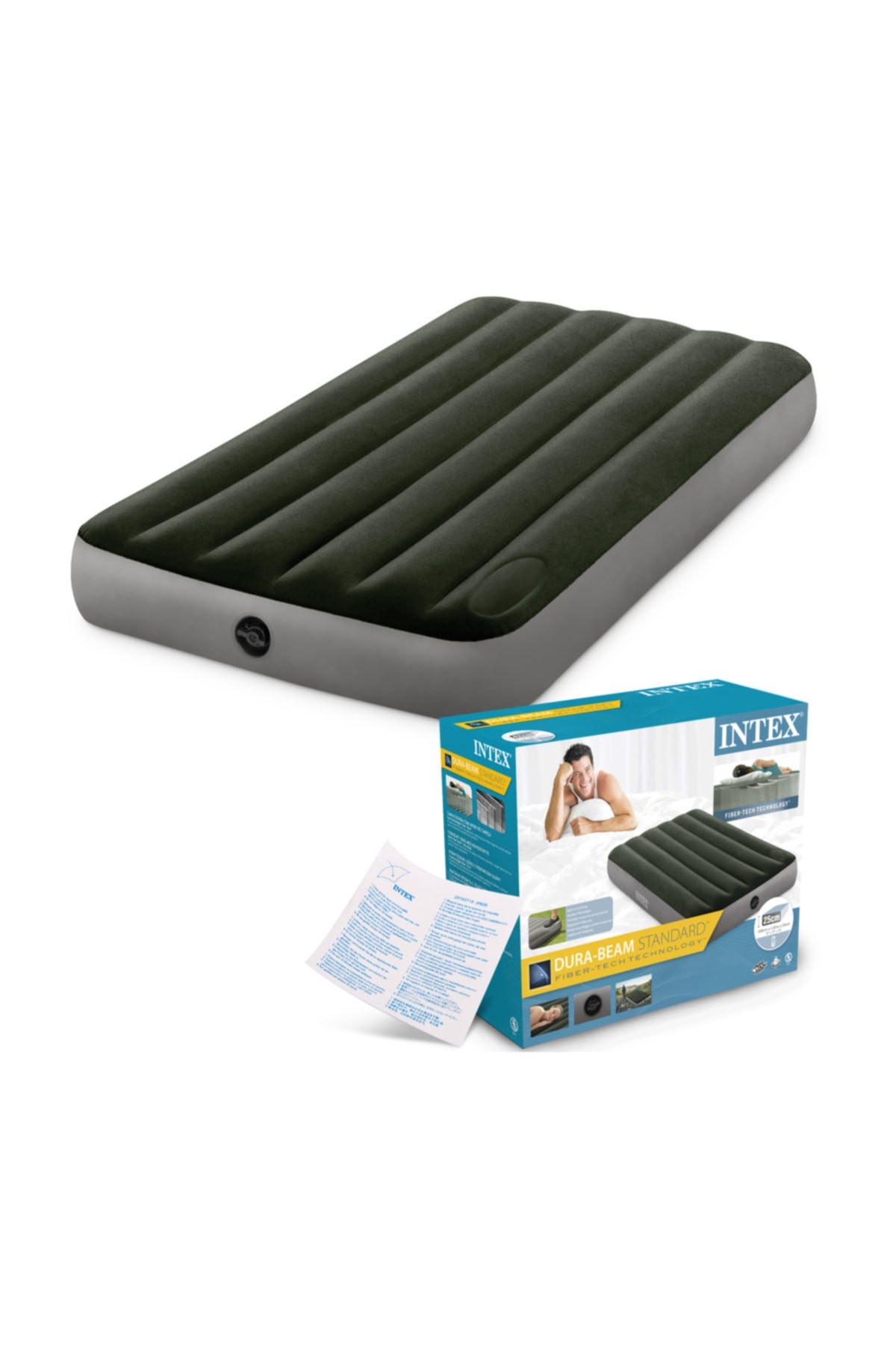 Intex 64760 Tek Kisilik Sisme Yatak Dura Beam Downy Airbed 76 X1 91x25 Cm