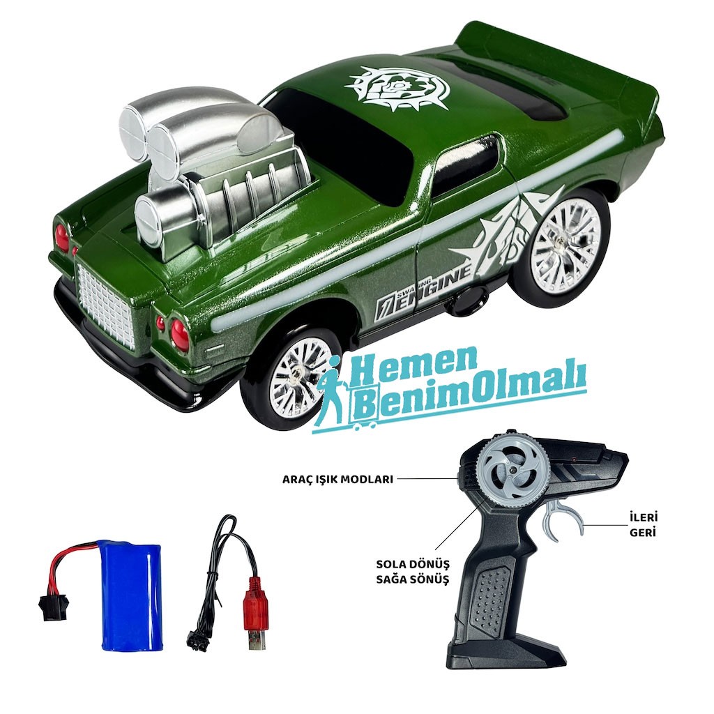 Uzaktan Kumandalı Drift Araba Şarjlı Işıklı 2.4G Crazon Çılgın