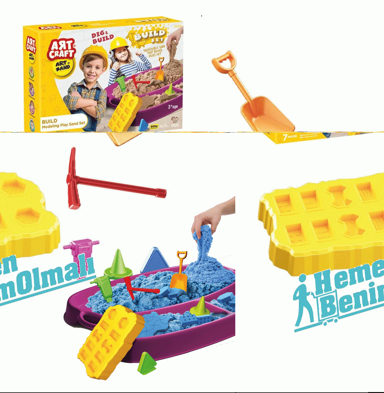 Art Craft 03949 Artsand İnşaat Kum Seti 600 gr en iyi fiyatla