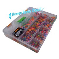 RENKLİ LASTİK BİLEKLİK YAPMA SETİ ÖRGÜ TEZGAHLI  4000 ADT