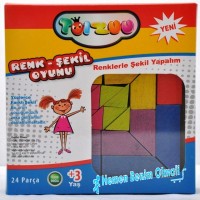 Toizuu Renk Şekil Oyunu 24 Parça