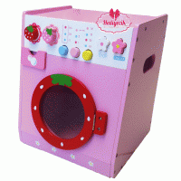 Ahşaptan Büyük Boy Oyuncak Çamaşır Makinası