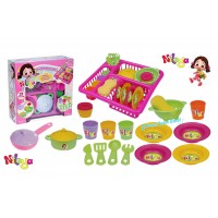 Niloya Oyuncak Mutfak Bulaşık Sepeti 21 Parça Set