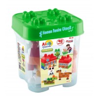 Lego Akıllı Çocuk 48 Parça Büyük Lego Blok Sevimli Hayvanlar Seti Kovalı Eğitici set 03336