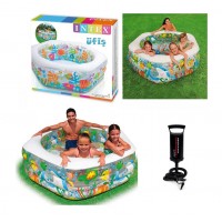 İntex Şişme Havuz Okyanus Desenli Altıgen Havuz Pompa Hediyeli  191x178x61 Cm , IH56493