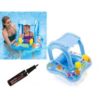 Intex Baby Float Gölgelikli Bebek Simiti 81X66 Cm Şişirme Pompası Hediye 