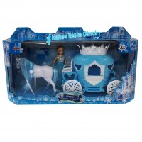 Oyuncak Karlar Ülkesi Taçlı Fayton Arabası ve Bebek Aksesuarlı Kargo Ücretsiz