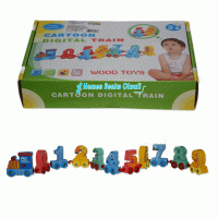 Oyuncak Ahşap  Rakamlar Tren Şekilli Çek çekli Eğitici oyuncak 