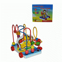 Ahşap Renkli boncuklu Koordinasyon Oyunu  Eğitici oyuncak  Kargo Ücretsiz