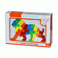 Oyuncak  Ahşap Rakamlı Aslan Yapboz 3 D Puzzle Eğitici  Oyuncak