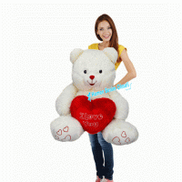 Oyuncak Peluş Kalpli Ayı 70 cm.  Pembe Kalpli Peluş Ay Kargo Ücretsiz