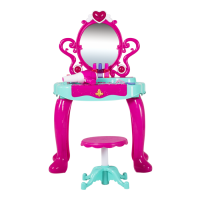 Prenses Makyaj Aynası Piyano Müzikli Pilli Fön Makınalı Tabureli Set