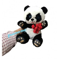 Peluş Oyuncak Panda Kırmızı Gül tutan senimli şirin panda 28 cm