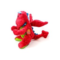 Vardem Peluş 20 Cm Süper Dayanıklı Köpek Oyuncağı Dinazor Kırmızı