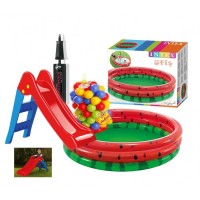 Intex Şişme Karpuz Havuzu Oyun Topu Pompa Dolu Kaydırak Set