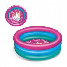 Unicorn 3 Halka Yuvarlak  Havuz 100 cm Şişme Çocuk Havuzu