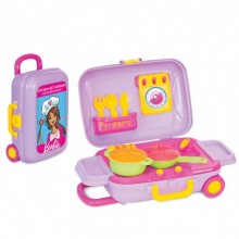 Dede Barbie Oyuncak Mutfak Set Bavulum Çek Çekli Kilitli 10 Parça