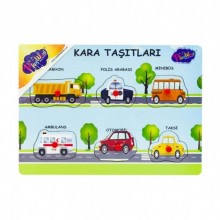 Eğitici Ahşap Tutmalı Kara ve Hava Taşıtları Yapboz