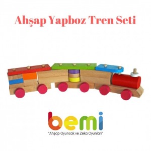 Ahşap Yapboz Tren Seti Eğitici Oyuncak