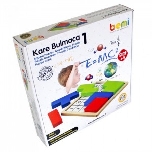 Kare Bulmaca 1 Doğal Ahşap Eğitici Puzzle