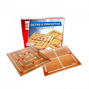 Ahşap Eğitici 3 Taş & 9 Taş (ÜÇTAŞ&DOKUZTAŞ)