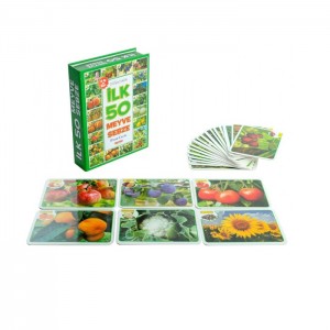 1420 Flash Cards İlk 50 Meyve & Sebze Eğitici Kartlar