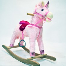 Peluş Işıklı Sallanan At Pembe 65 Cm
