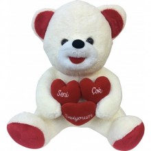 Peluş Üç Kalpli Ayı Wellsoft 50 cm