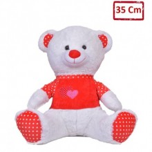 Peluş I Love You Tişörtlü Ayıcık Kırmızı-Pembe 35 Cm