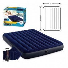 İntex Çift Kişilik Tek Katlı Kamp Yatağı Pompa+2 Adet Yastık Hediye 