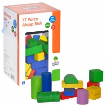 Eğitici Ahşap 77 Parça Blok Yapı Oyuncakları