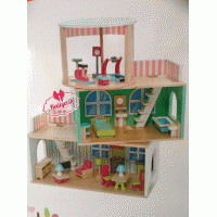 OYUNCAK EĞİTİCİ AHŞAP BEBEK EVİ AKSESUARLI