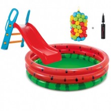 Pilsan Kaydıraklı Oyun Havuzu Karpuz Havuz Oyun Topu Set