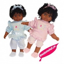 Oyuncak Esmer zenci Bebek Şık Elbiseli Sevimli Uyku Arkadaşı 40 cm 