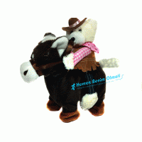 PELUŞ KOVBOY PELUŞ AYI ve AT Yürür,Sesli,Taklacı