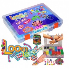 Rainbow Loom Twister Large Loom Twister & Scubidu Hobi Set 3000 Adet Set Kolye Bileklik ve Şekiller