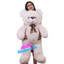 Oyuncak Peluş Ayı Beyaz 100 cm Berduş Yorgun Ayıcık Yumuşacık Pufidik 