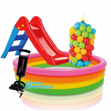 İntex Şişme Havuz Oyun topu Pompa Çocuk Kaydırak Ful set