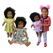 Defne  Türkçe Konuşan Zenci Komple Et Bebek 60 Cm 