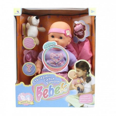 Türkçe Konuşan Ayıcıklı ve Aksesurarlı 7 Fonksiyonlu Masal Bebek 