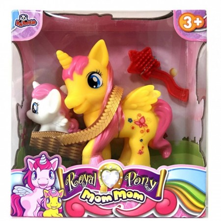 Unicorn Tek Boynuzlu At Ve Sepette Yavrusu