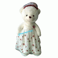 PELUŞ AYI GELİNLİKLİ YUMOŞ AYICIK 70 CM KARGO ÜCRETSİZ