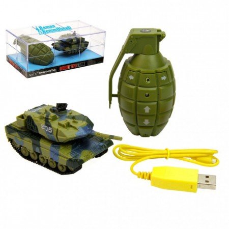 Uzaktan Kumandalı El Bombalı Tank Sesli Işıklı 1:77