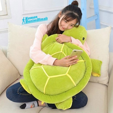 Sevimli Peluş Oyuncak Büyük Kaplumbağa 70 Cm