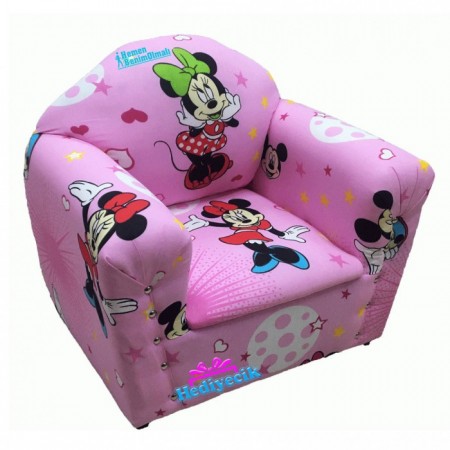 Minnie Mouse Figürlü Ahşap Çocuk Koltuğu