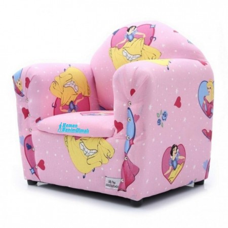 Prenses Figürlü Ahşap Çocuk Koltuğu