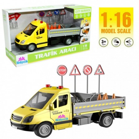 Oyuncak 1:16 Sesli ve Işıklı Mercedes Benz Sprinter Yol Bakım Aracı 