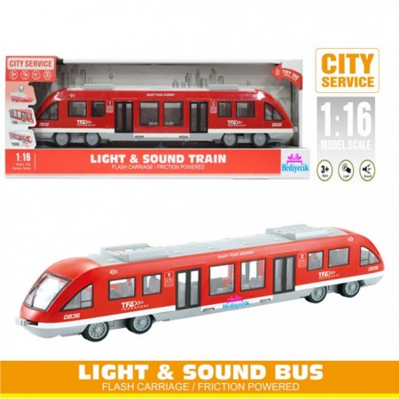Oyuncak 1:16 Sesli ve Işıklı Tren City Yolcu Treni 45 Cm 